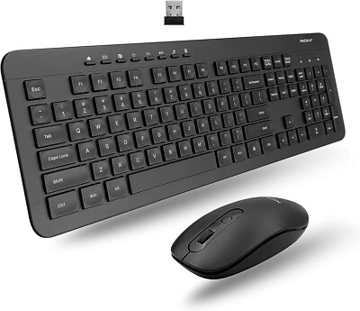 Macally RF Wireless Ergonomic 104 Key Keyboard + Mouse Combo Ergonomic Cordless