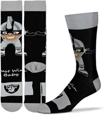 NFL Las Vegas Raiders Just Win Baby Al Dress Socks Mens Youth 2 Sizes Available