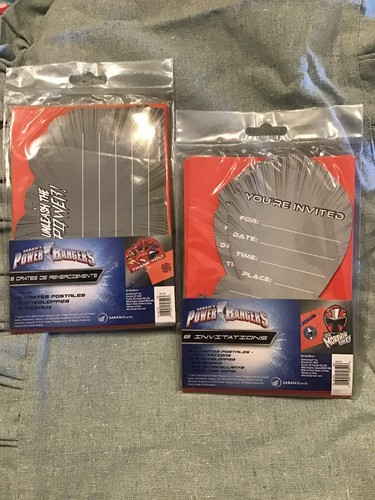 Power Rangers “ It’s Morphin Time “ Birthday Invitations & Thank You Cards -New - Picture 2 of 2