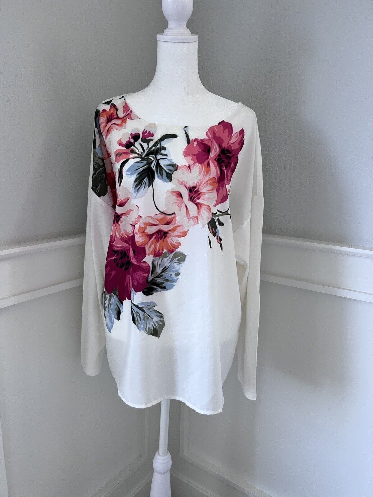 Chicos Floral Women Knit Long Sleeve Scoop Neck T… - image 3