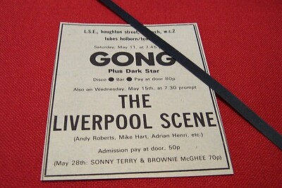 GONG + DARK STAR ORIGINAL 1974 VINTAGE GIG CONCERT ADVERT L.S.E LONDON