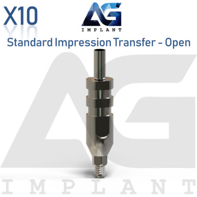 10 Standard Impression Transfer Platform - Open Tray Dental Int Hex 2.42mm