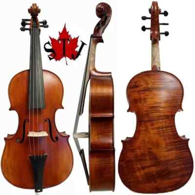 Hand made 5 string Viola 18'',big resonant sound,Flames maple wood Viola