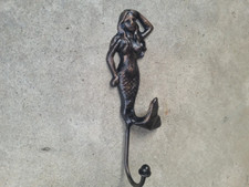 Mermaid organization hook, Cast Iron Wall Towel holder, Bathroom Beach Lake Bath