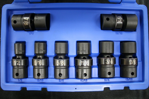 CORNWELL TOOLS CBPIU3 Blue Power 8pc SAE UNIVERSAL IMPACT SOCKET SET - Picture 2 of 11