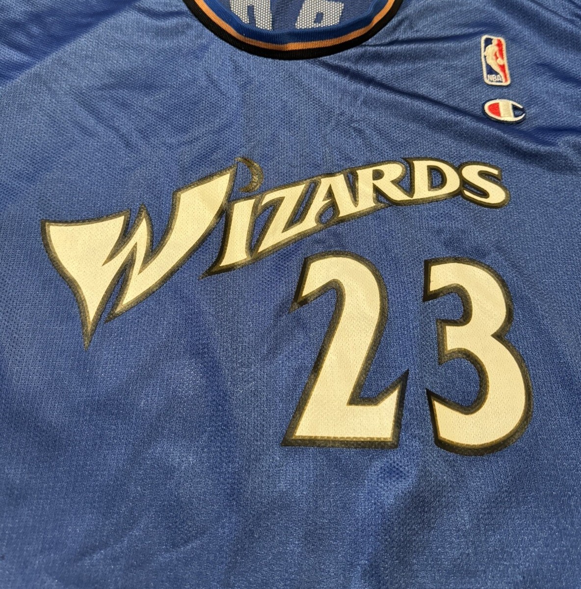 美品 Champion NBA WIZARDS 23 JORDAN Jersey Michael Jordan #23 Washington Wizards Basketball Jersey