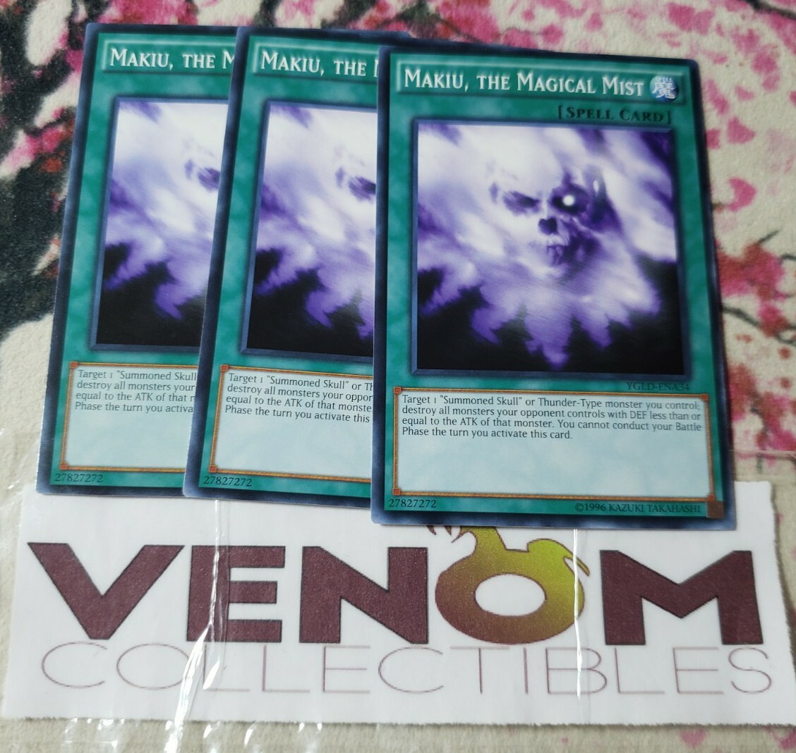 3x (M/NM) - Makiu, the Magical Mist - YGLD-ENA34 - Common