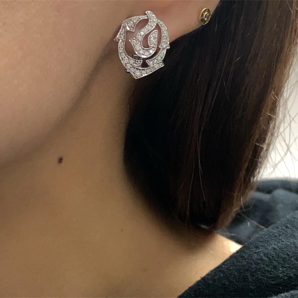 Pendientes de diamantes impecables Kat Florence de oro blanco de 18 k de 0,62 quilates D $10000 al por menor Foto 2 de 4