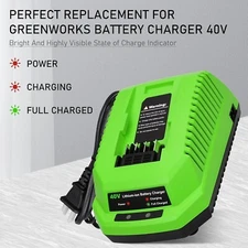 40V Charger For Greenworks G-MAX Lithium Battery 29472 29462 29252 20202