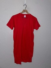 1980s Vintage Jerzees By Russell 50/50 USA Made Red Blank Sleep Shirt Sleeper 80