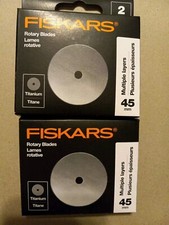 New Fiskars Titanium Replacement Rotary Blades 45mm 2/Pkg Lot Of 2