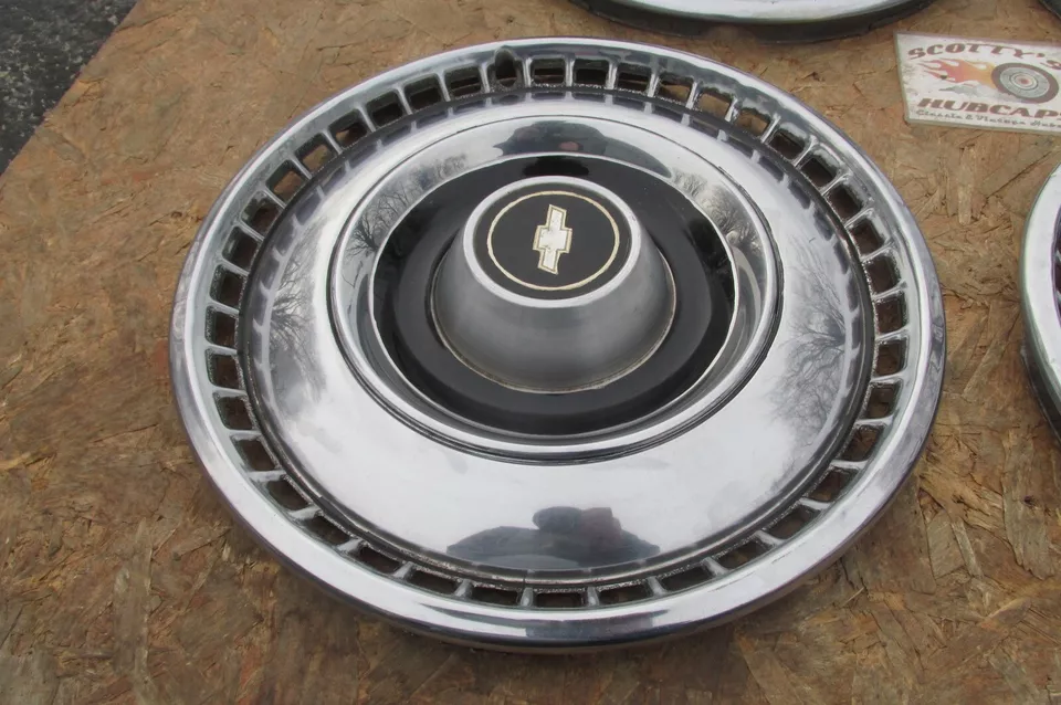 ✨1968, 1969 CHEVY IMPALA, BEL AIR, BISCAYNE 15" CUBIERTAS DE RUEDA, TAPACUBOS, JUEGO DE 4✨ Foto 4 de 4