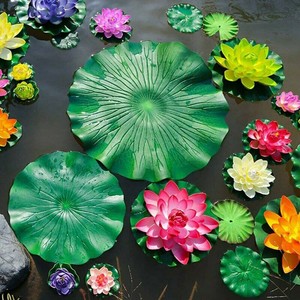 Artificial Lotus Fake Floating Water Lily Flowers Pond Fountain Aquariums Decor Ebay