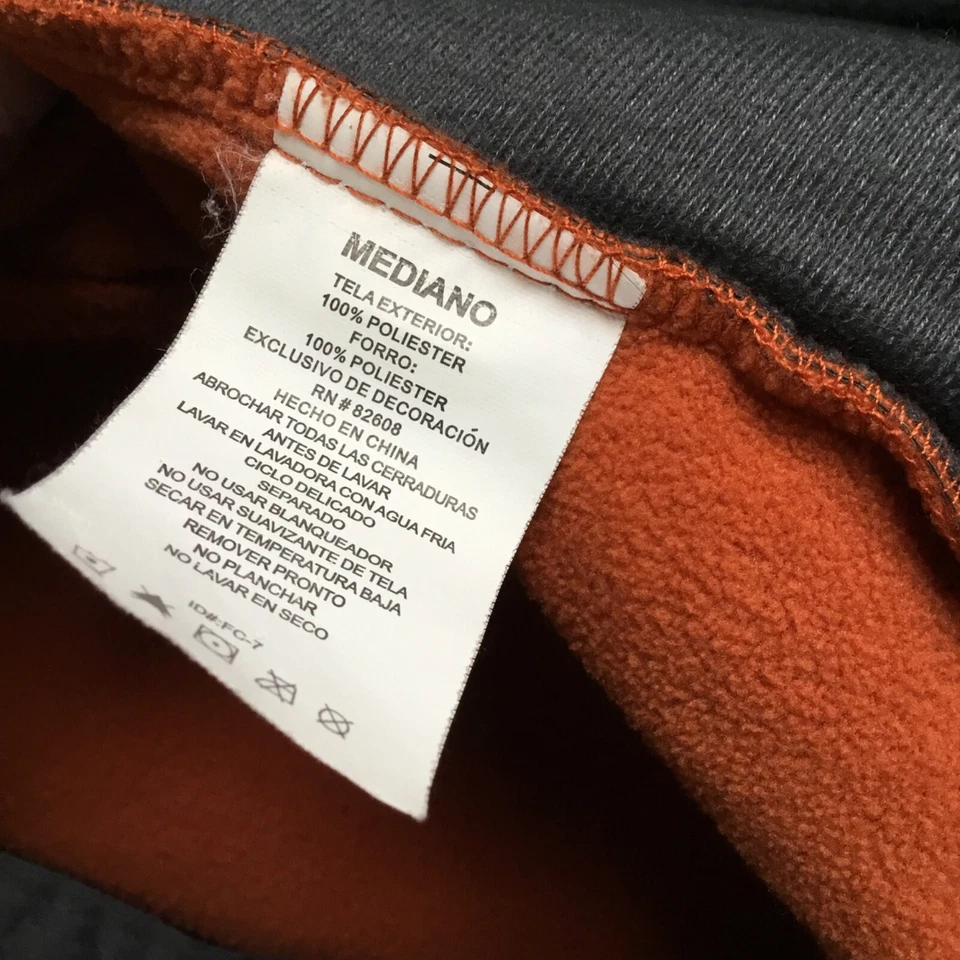 Chaqueta Para Hombres FREE COUNTRY Naranja Quemado Con Capucha Vellón y Poliéster Talla M Foto 4 de 4