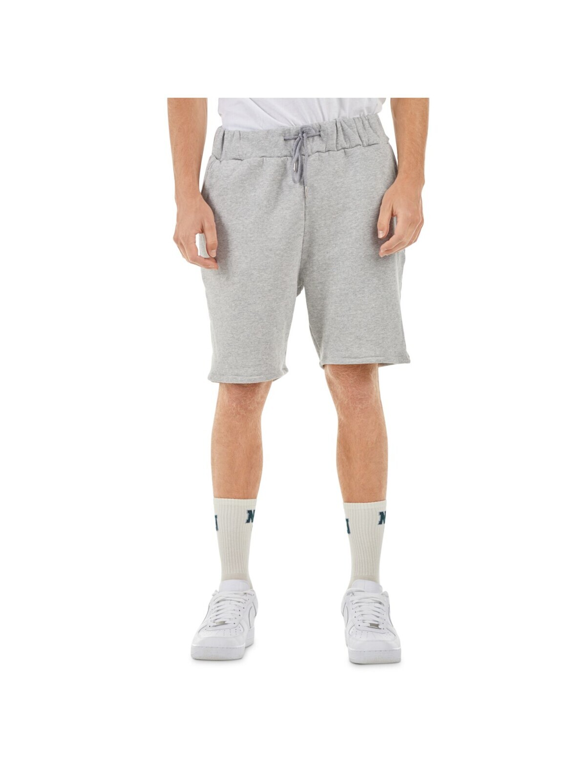 NANA JUDY Мужские серые шорты из меланжевого хлопка стандартного кроя XXL