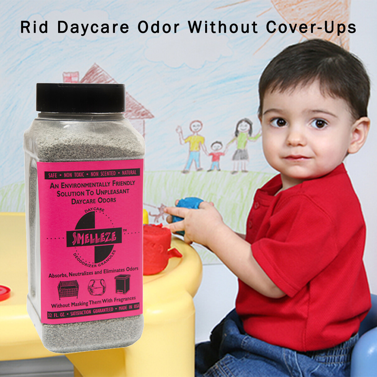 SMELLEZE Natural Daycare Smell Remover 50 lb. Gran. Eliminates