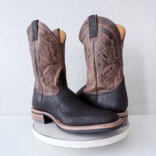 Rod Patrick Mens Cowboy Boots Size 14.5A Brown Shark Leather Western Square Toe