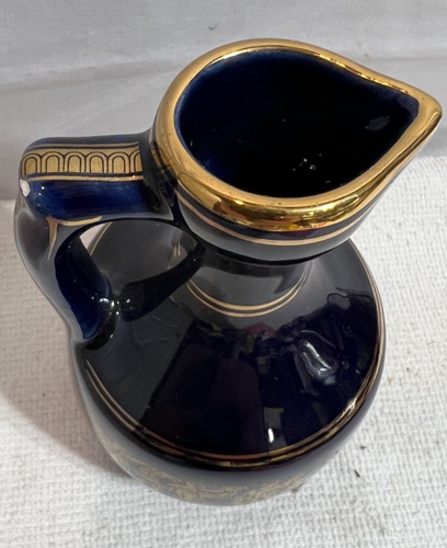 Rhodos 24k Gold Kobaltblau Glas Vase Griechenland Griechisch Souvenir - Bild 6 von 7