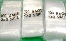 5000 Zip Seal Lock Bags 2x3 Clear 2mil  Reclosable Baggies 2" x 3" Bulk 5,000