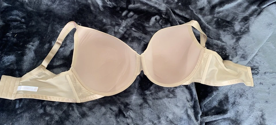 Cacique 轻薄衬里全覆盖尺寸 46DD 46 DD 全新带标签 4 钩米色 — 第 3/4 张图片