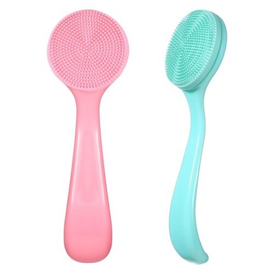2 Pcs Silicone Facial Cleansing Brush Face Scrubber Exfoliating Brush