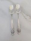 2 WALLACE STERLING SILVER GRANDE Grand BAROQUE TABLE SERVING SPOON 8.75" 216 G