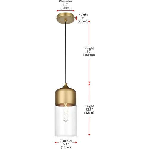 Living District LD2240SG Ashwell 1 Light 5 inch Satin Gold Pendant Ceiling Light - Picture 9 of 10