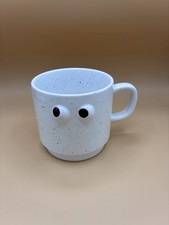 White Speckled 3d Cartoon Googly Eyes Mug