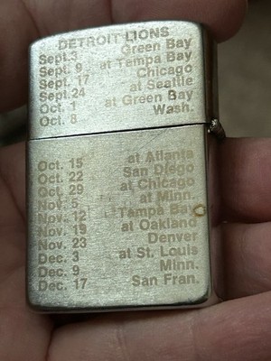 NFL Detroit Lions Lighter With 1978 Schedule + Exhibition, Dundee MI Advertising