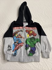 Kids Size 7 Full Zip Up Hoodie Marvel Characters.