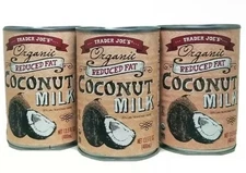 3 Cans Trader Joe's Organic Reduce Fat Coconut Milk 13.5 fl oz each.  Exp.03/27