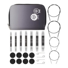 KnitPro Karbonz Midi Interchangeable Needle Set 4" 10cm  7 US Sizes 2.5 to