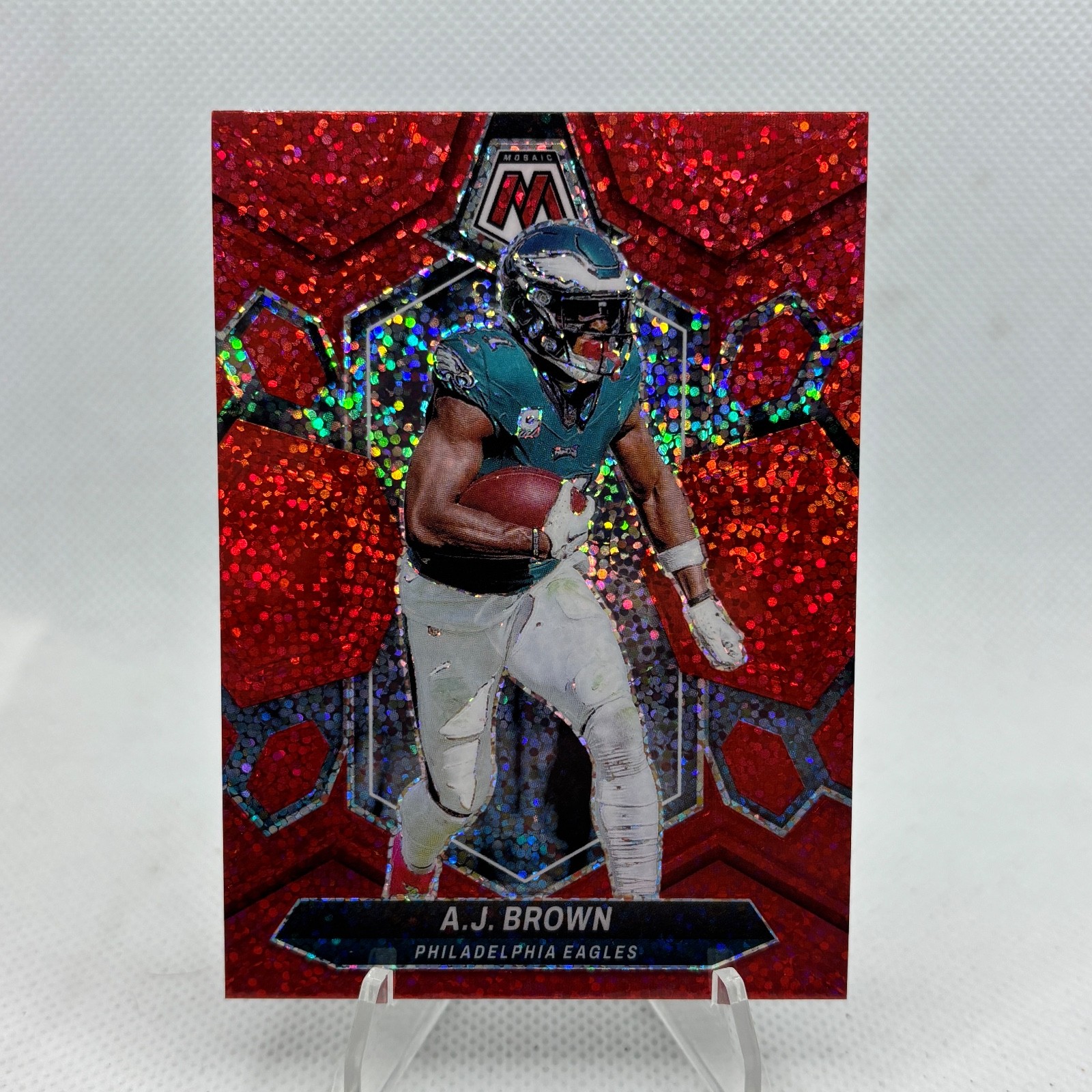 2024 Panini Mosaic #178 A.J. Brown Red Sparkle