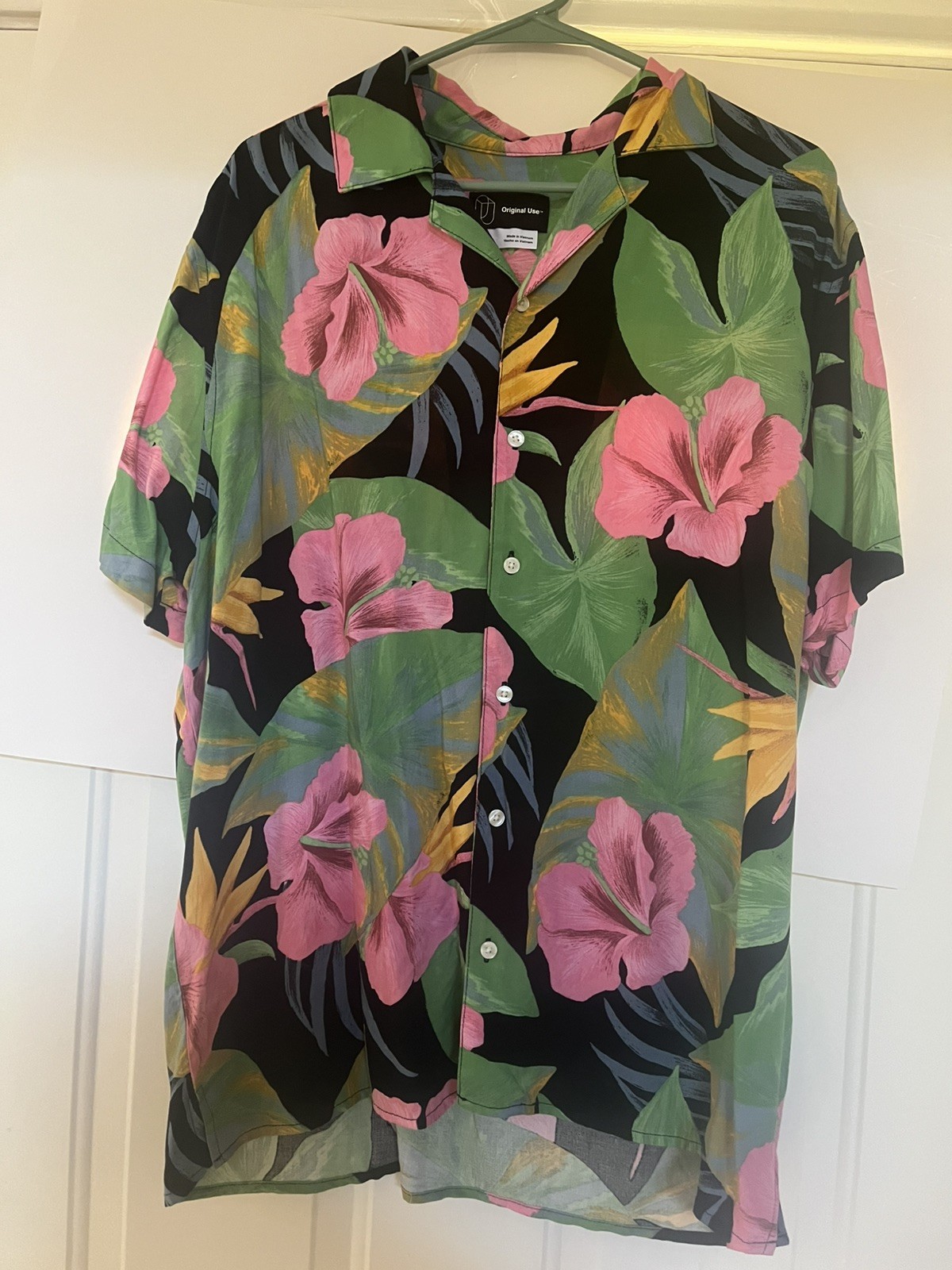 Original Use Collared Button-Down Tropical Pin-Up… - image 1