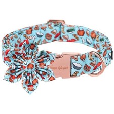 Thanksgiving Day Dog Collar with Flower Bow Turkey Cotton S turkey flower