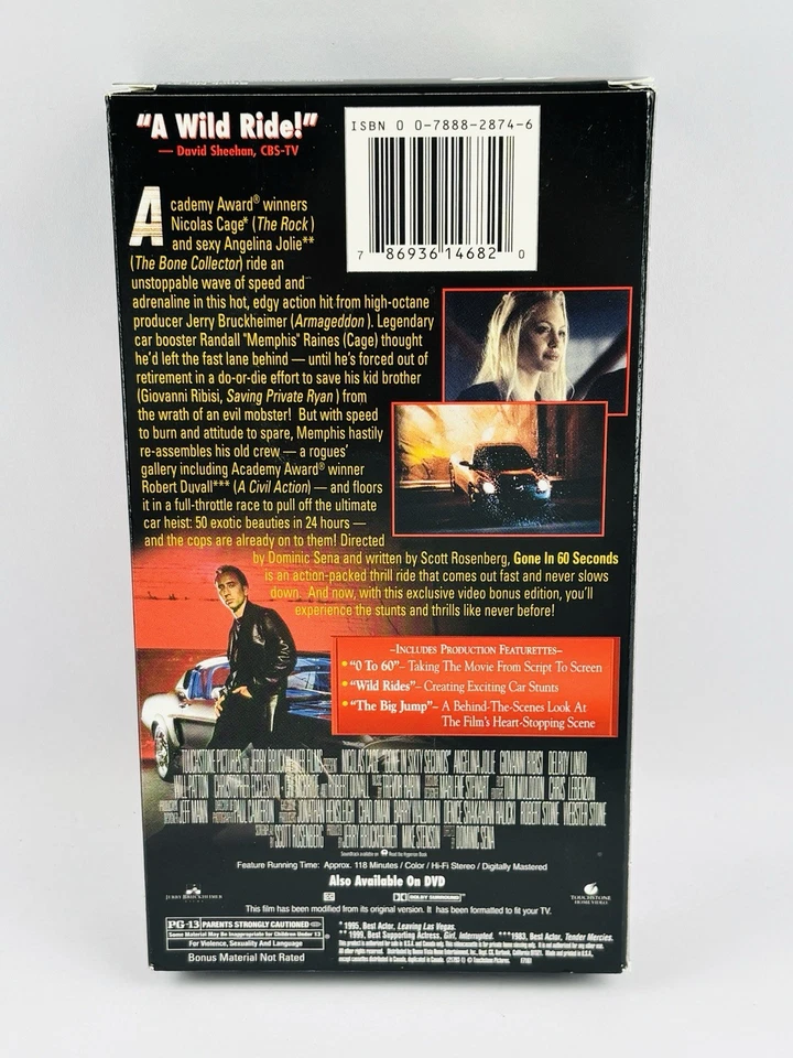 Gone In 60 Seconds (VHS, 2000) Action/Crime/Thriller - Image 2 of 2