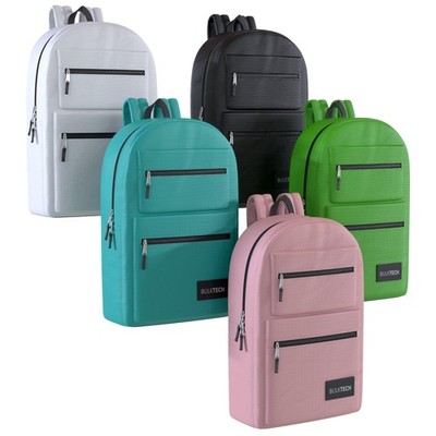 5 Pack Bulk Backpacks 17 Inch Wholesale Bookbags School Travel Gym Mix Color