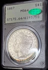🔥😈1887 Morgan Dollar $1 PCGS MS64 - OGH 1ST GEN RIM TONED AND CAC!!! L👀K!😈🔥