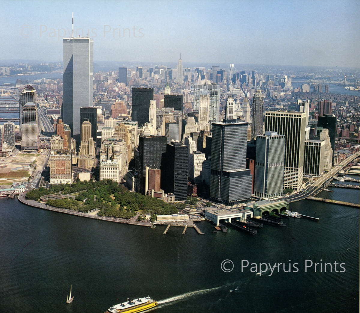 1985 Vintage Print Manhattan New York Skyline Skyscraper City