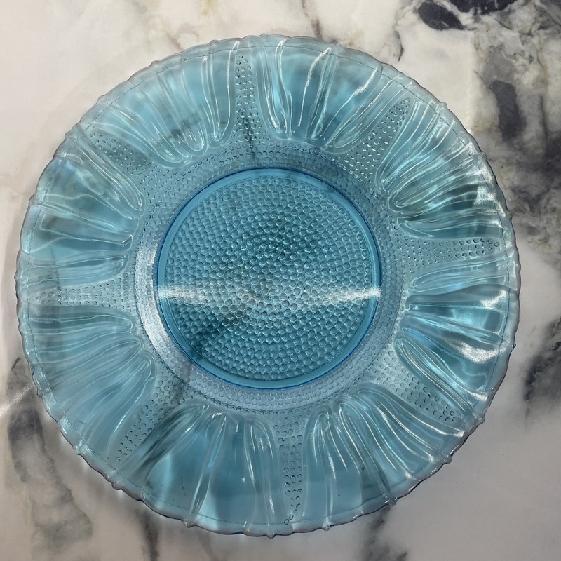 Vintage Blue Tulip 10.5” Glass Plate - Dell