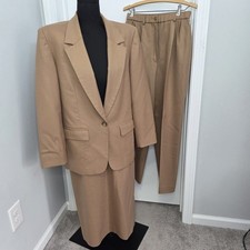 Pendleton Vintage Womens Skirt ONLY Sz 8 Camel Brown 100 Virgin Wool Midi USA