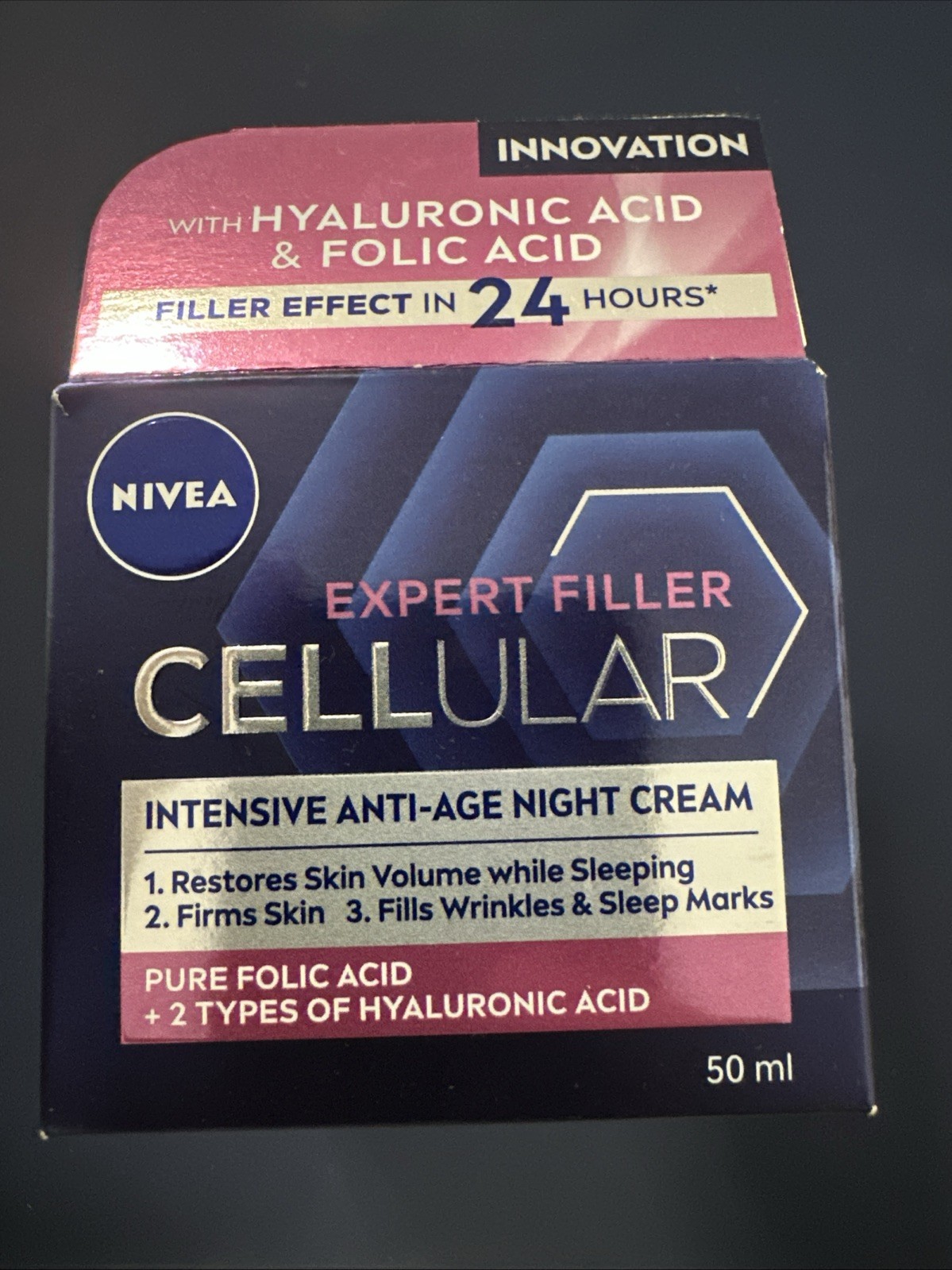 NIVEA Expert Lift Cellular Night Cream 50ml, Bakuchiol & Hyaluronic Acid - New