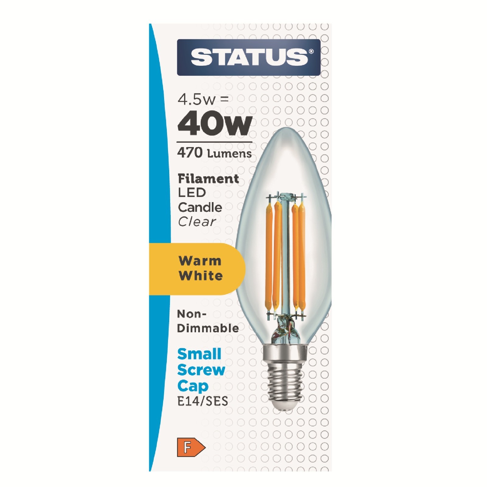 Status 4.5w (=40w) SES Candle Filament Warm White LED Light bulb