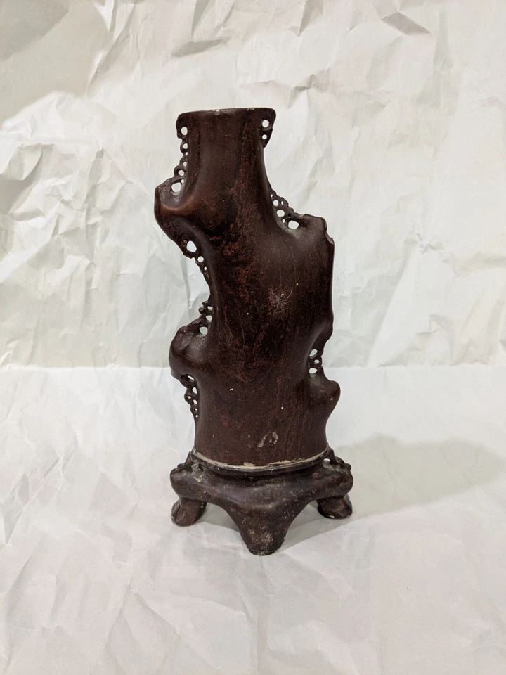 De colección. Jarrón chino de piedra dura tallada 10" Foto 3 de 4