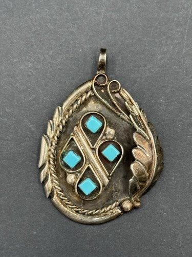 Randall Endito Navajo Sterlingsilber gestempelt Türkis Anhänger Indianer - Bild 1 von 9