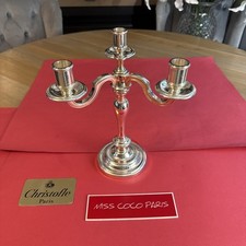 CHANDELIER CHRISTOFLE  ALBI  3 BRANCHES TRES BEL ÉTAT METAL ARGENTÉ HT 25 CM