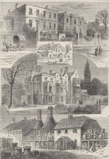 FULHAM. In and about Fulham. London c1880 old antique vintage print picture