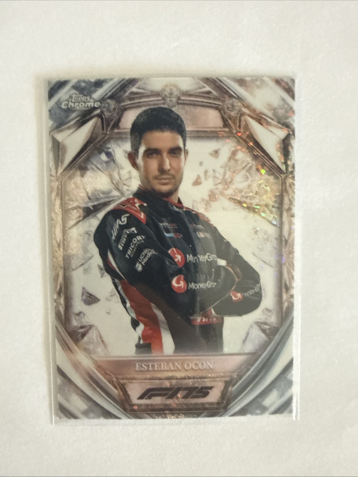 2025 Topps Chrome F1 Esteban Ocon MoneyGram Haas Diamond 75th Anniversary D75-13