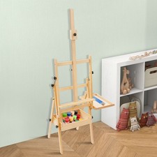 H-Frame Easel Foldable Holds Canvas Art up to 36" Artists Easel w/ Storage Tray