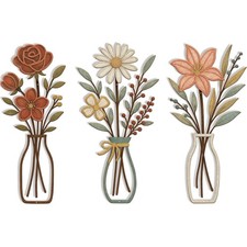 3 Piece Metal Flower Wall Art for Bedroom Living Room Rustic Farmhouse Floral...